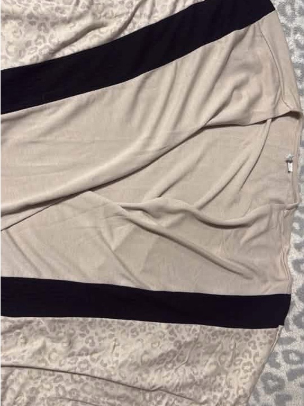 Cato Beige and Black Colorblock shawl
